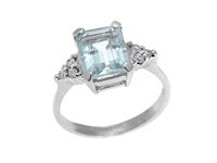 Anello Guerretta Gioielli Donna Anello Acquamarina in Oro bianco Acquamarina 2 Ct ABAQ112 - ABAQ112